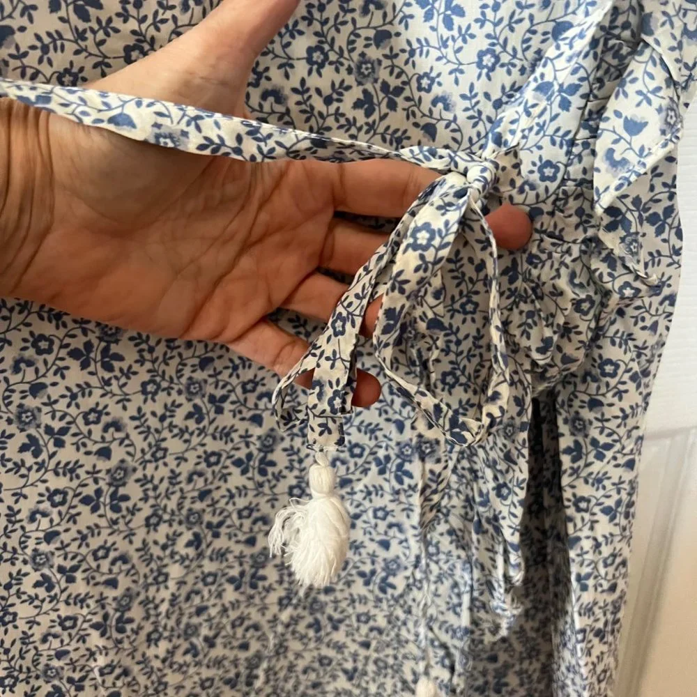 Madewell Wrap Maxi Dress in Americana Floral 10 NWT - Picture 7 of 9